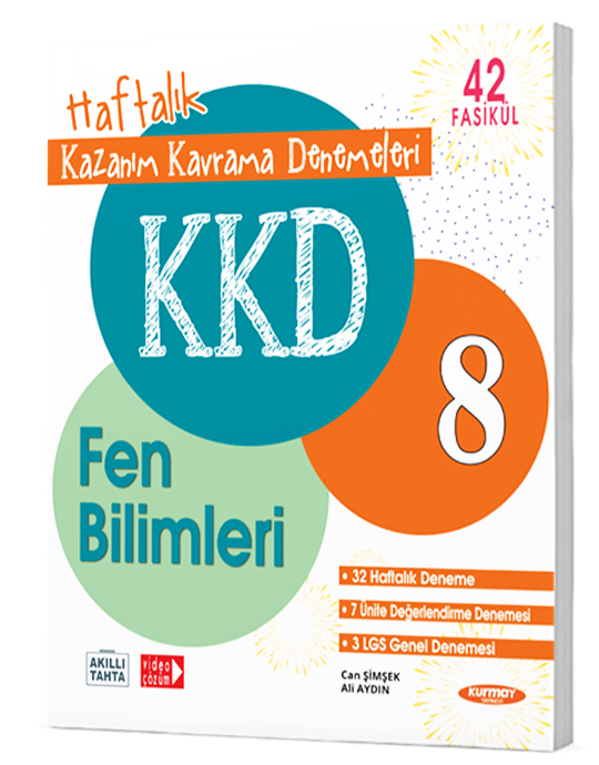 Kurmay Yayınları 8.Sınıf  Fen Bilimleri Haftalık Kazanım Kavrama Denemeleri (42 Fasikül)