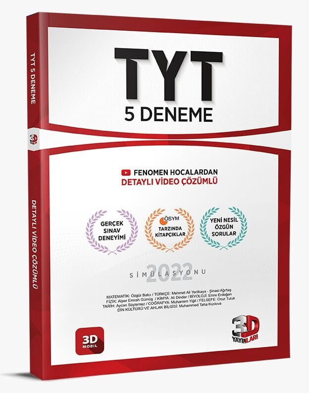 3D Yayınları TYT 5'li Paket Deneme