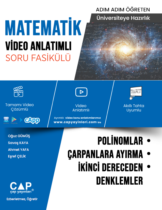 Çap Yayınları Üniversite Hazırlık Matematik Ka-Sb Polinomlar Çarpanlara Ayırma 2.Dereceden Denklemler- 22-23