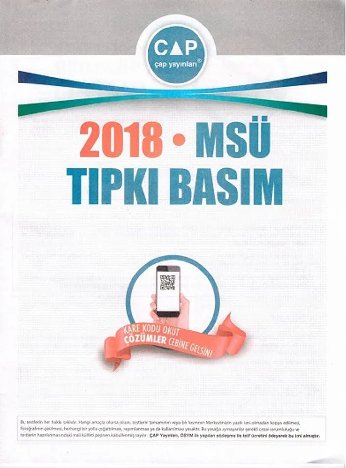 Çap Yayınları Üniversite Hazırlık Tıpkı Basım Deneme (Msü) - 2018
