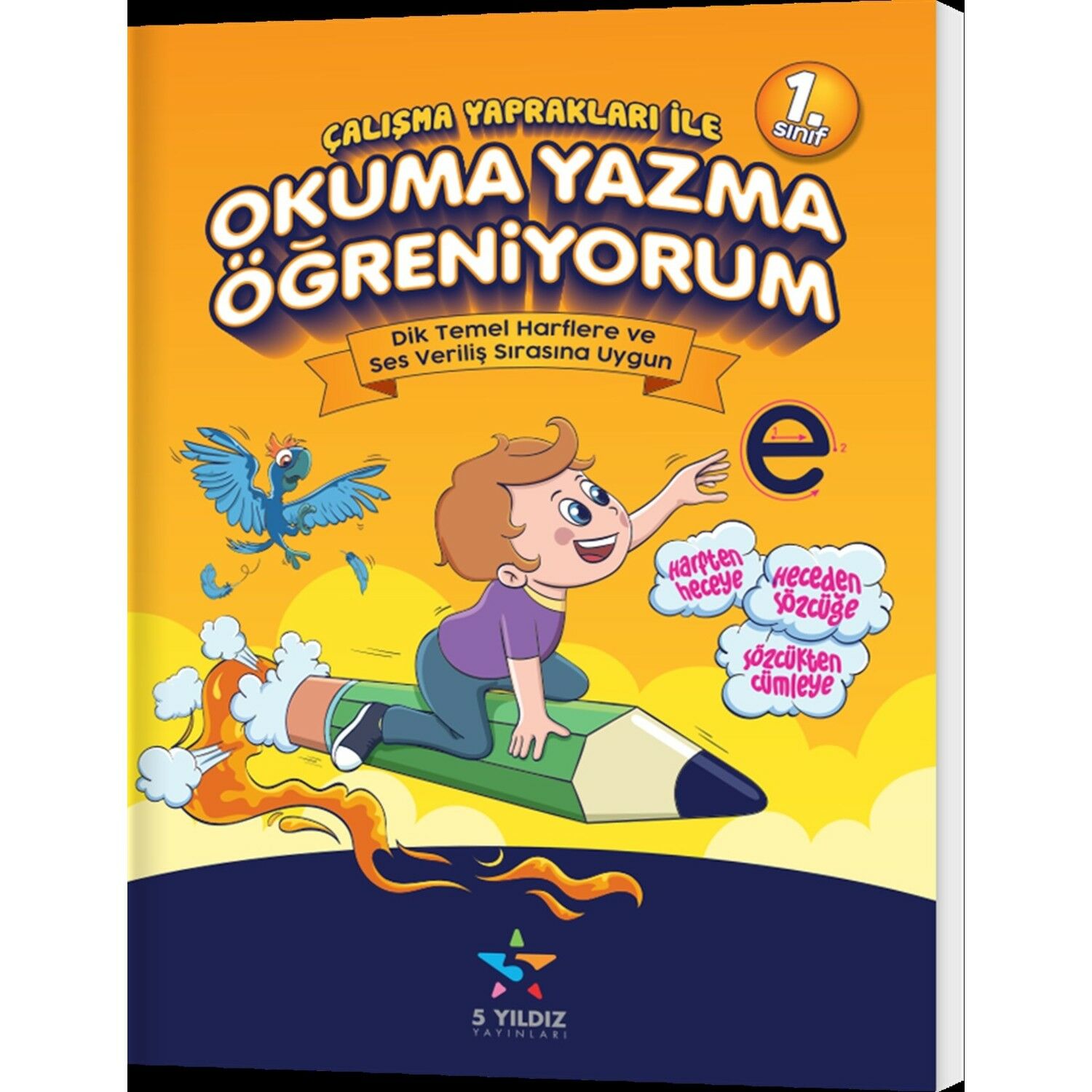 5 Yıldız Yayınları 1. Sınıf Türkçe Çalışma Yaprakları ile Okuma Yazma Öğreniyorum