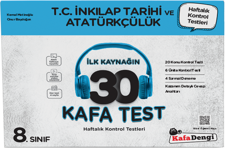 KafaDengi Yayınları 8. Sınıf  İnkılap Tarihi  30 Kafa Test