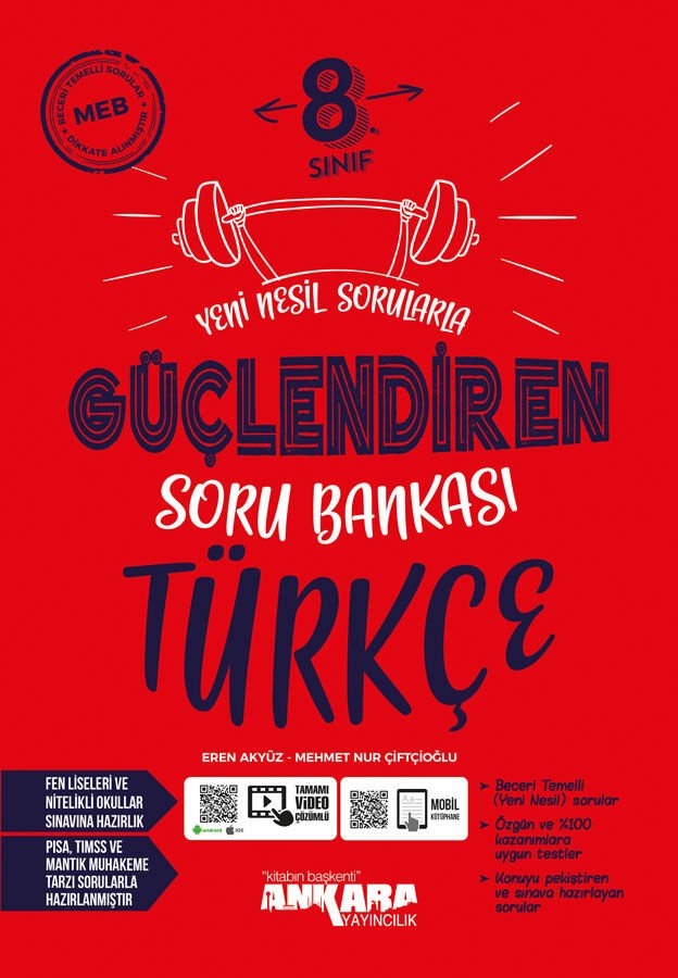Ankara Yayıncılık 8.Sınıf Türkçe Güçlendiren Soru Bankası (2022)