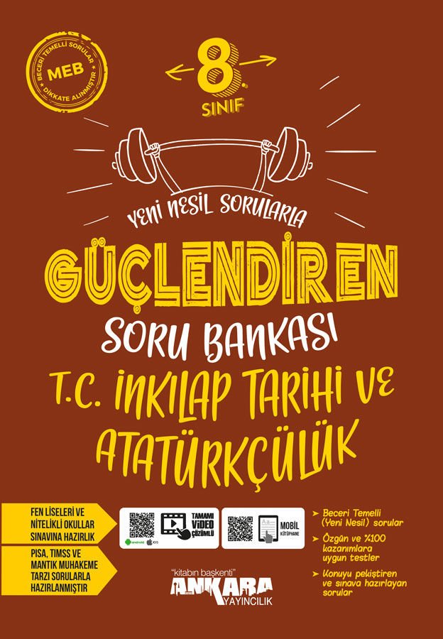 Ankara Yayıncılık 8.Sınıf TC. İnkılap Tarihi ve Atatürkçülük Güçlendiren Soru Bankası (2022)