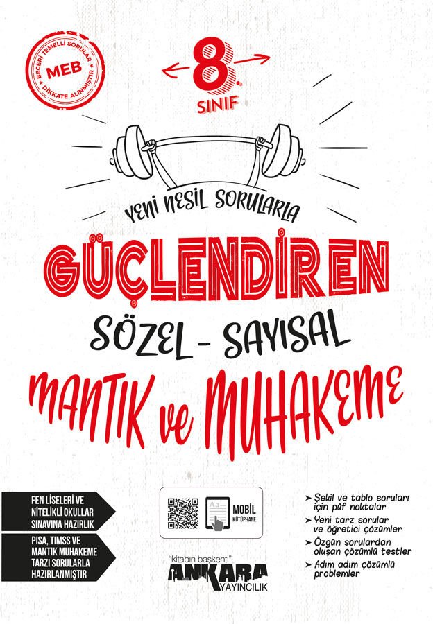 Ankara Yayıncılık 8.Sınıf Güçlendiren Söz-Say Mantık ve Muhakeme Soru Bankası