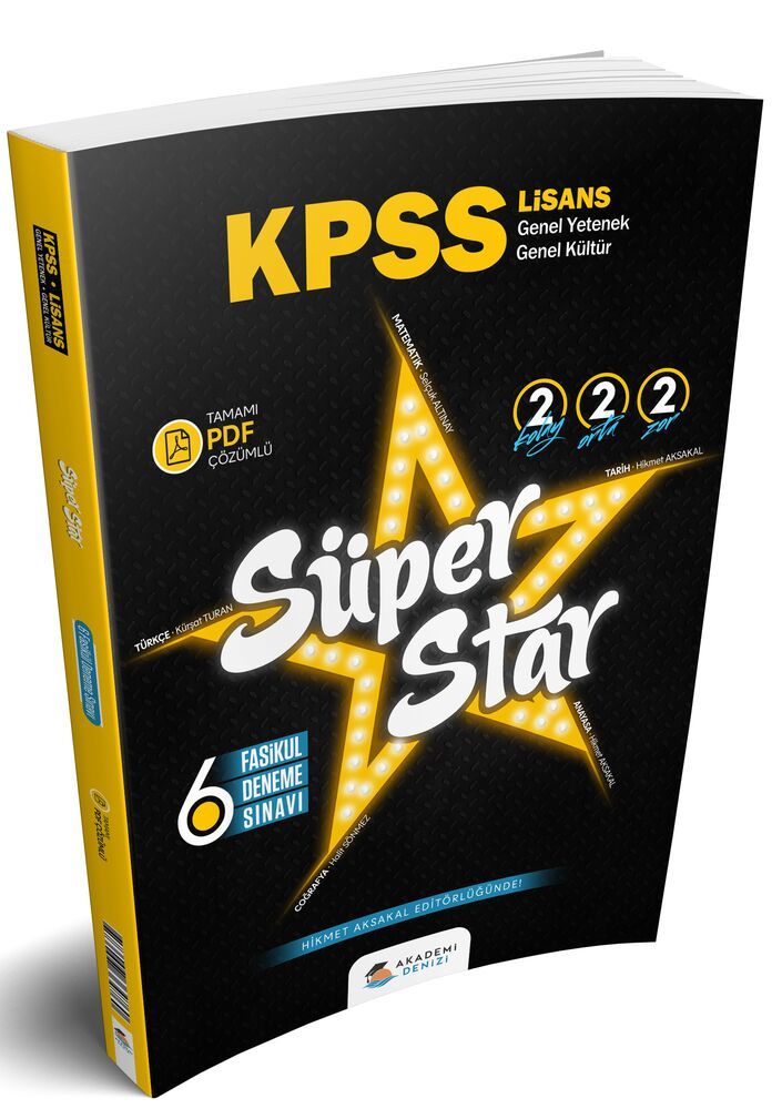 Akademi Denizi Yayıncılık Kpss Gygk Süper Star 6 Deneme -2022
