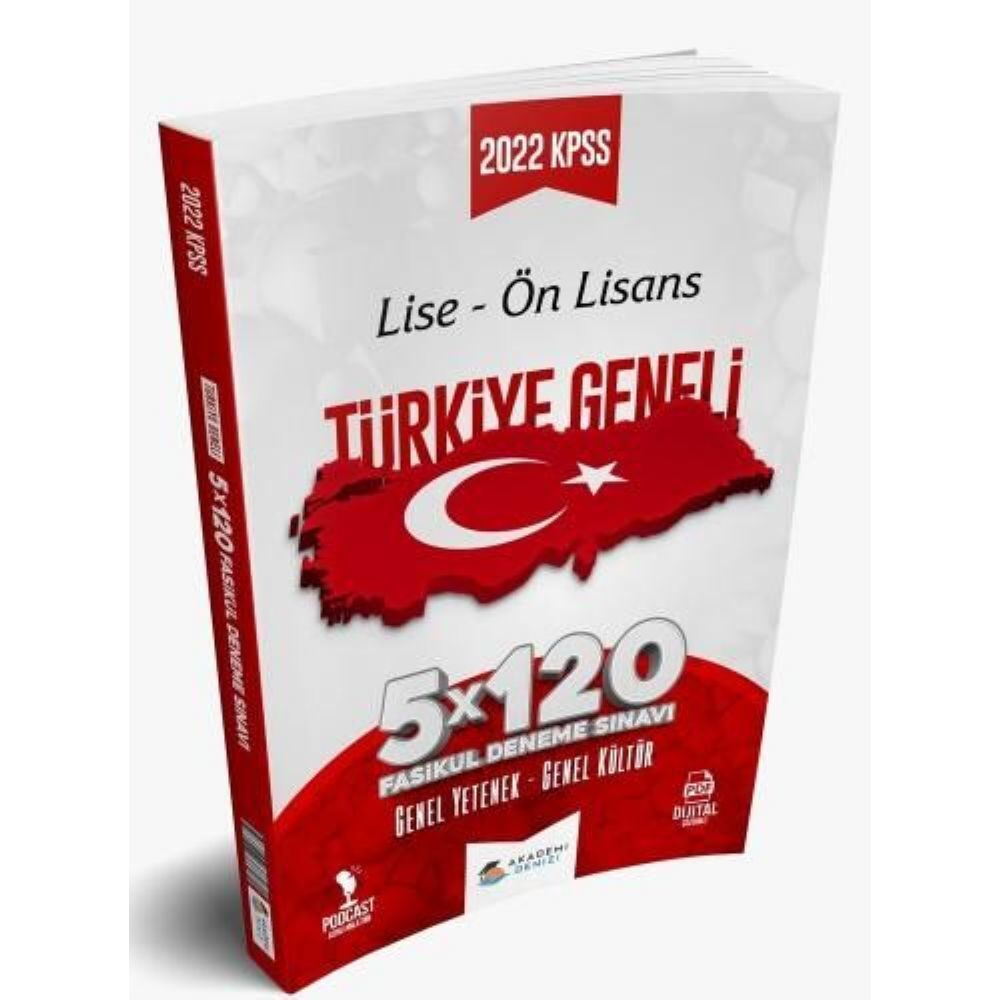 Akademi Denizi Yayıncılık Kpss Lise Önlisans Türkiye Gen. Deneme 5X120 -2022