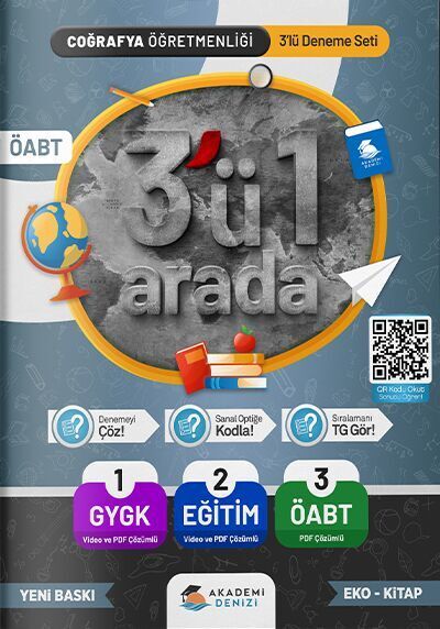 Akademi Denizi Yayıncılık Öabt Coğrafya Öğret.3 Lü Deneme Seti -2022