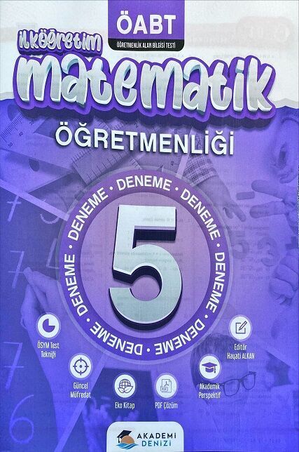 Akademi Denizi Yayıncılık Öabt İlköğretim Matematik  5 Li Deneme Seti -2022