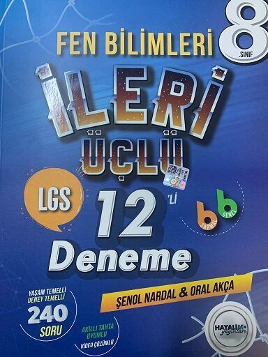 Hayalimo Yayınları 8. Sınıf İleri Üçlü 12'li Deneme Fen Bilimleri- 2022