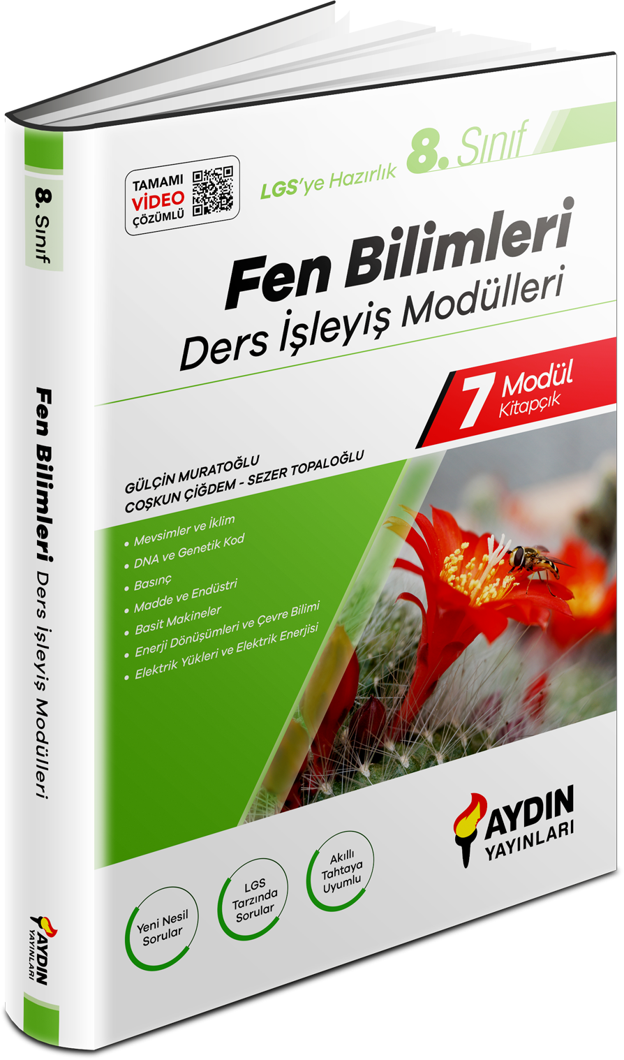 Aydın Yayınları 8. Sınıf Aydın Fen Bilimleri Ders İşleyiş Modülleri