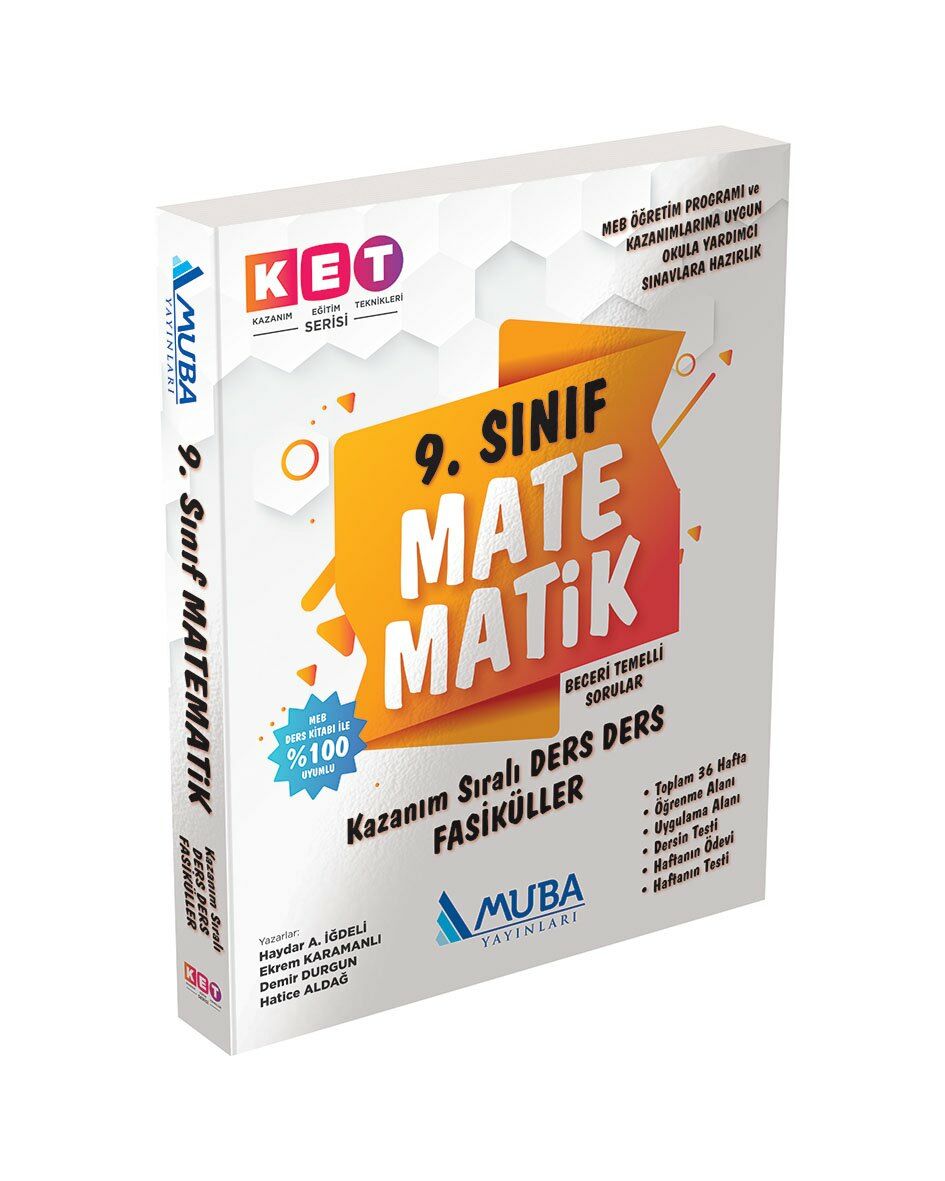 Muba Yayınları KET Serisi 9.Sınıf Matematik Defter ve Kitap