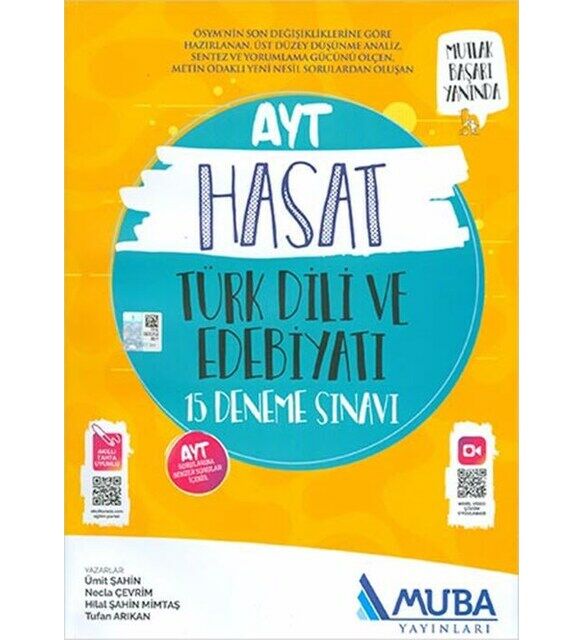 Muba Yayınları MB AYT Hasat Türk Dili ve Edebiyatı 15 Deneme Sınavı