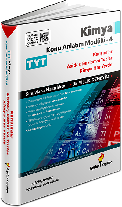 Aydın Yayınları TYT Kimya Konu Anlatım Modülü 4 (Karışımlar-Asitler-Bazlar-Tuzlar-Kimya Her Yerde)