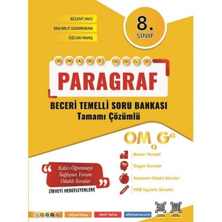 Omage Yayınları 8. Sınıf Gold Paragraf Soru Bankası