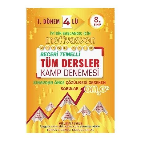Omage Yayınları 8. Sınıf Motivasyon Tüm Dersler 4lü Kamp Denemesi 1. Dönem