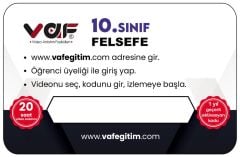 Vaf Yayınları 10.Sınıf Aktivasyon Kartı Felsefe - 2022