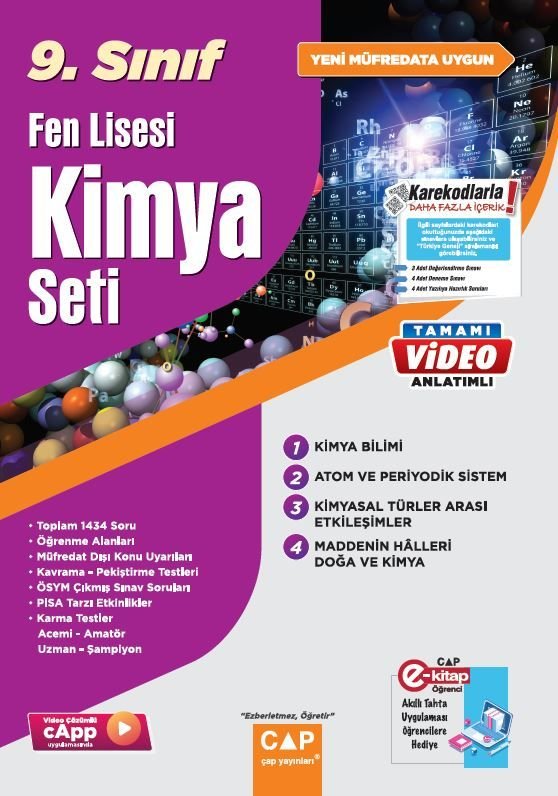 Çap Yayınları 9. Sınıf Set Fen Lisesi Kimya - 2023