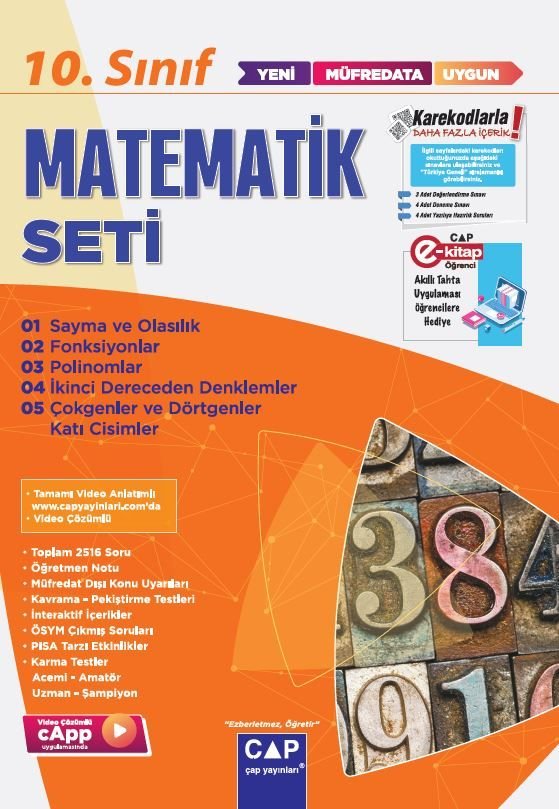 Çap Yayınları 10. Sınıf Set Anadolu Matematik - 2022-23