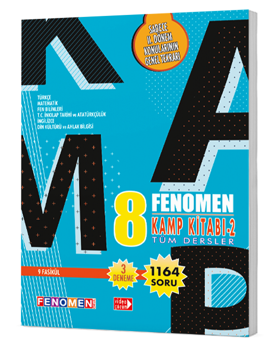Fenomen 8.Sınıf Kamp Kitabı Tüm Dersler Soru Bankası 2.Dönem