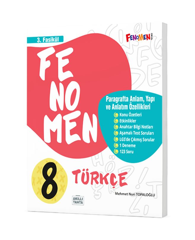 Fenomen 8.Sınıf  Türkçe 3.Fasikül (Pargrafta Anlam Yapı Ve Anlatım Özellikleri)